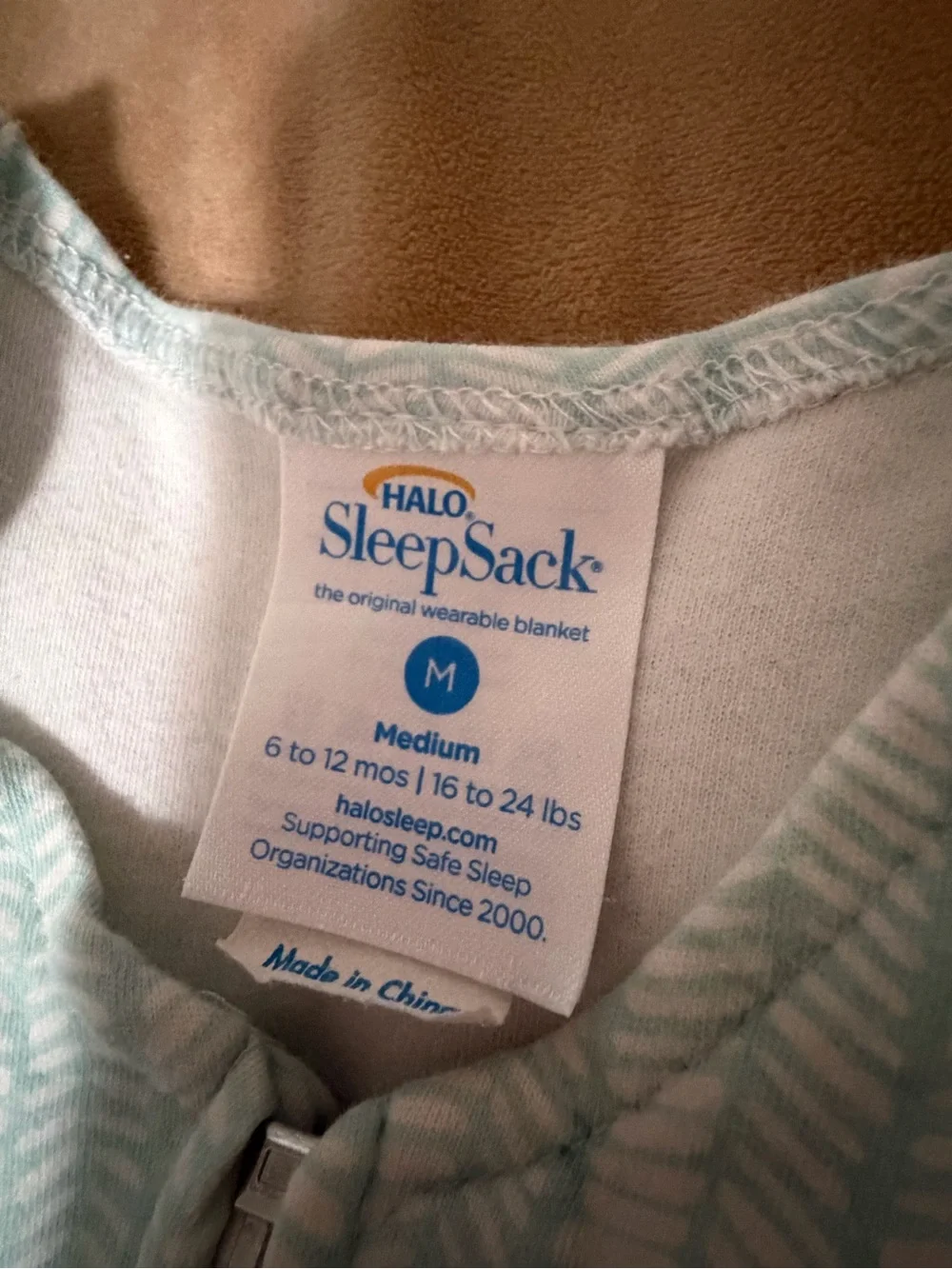 Halo Sleeveless Mint Green Baby Sleep Sack Dress Medium 6/12 months Cotton